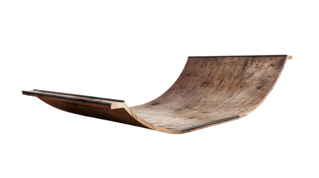 Skateboard Ramp Design: Capture the thrill of extreme sports with a detailed shot of a classic skateboard ramp, inviting action and adventure. 