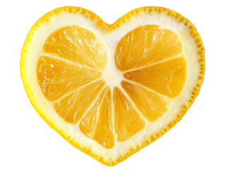 slice of lemon heart shape