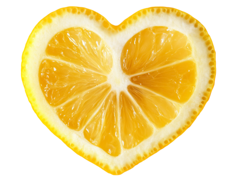 slice of lemon heart shape
