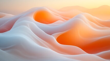 Obraz premium Abstract Orange and White Wavy Landscape