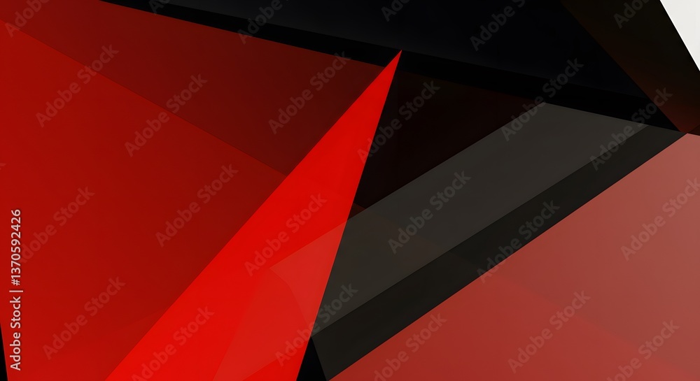 Leinwandbilder abstract geometric background of red and black with triangular shapes design