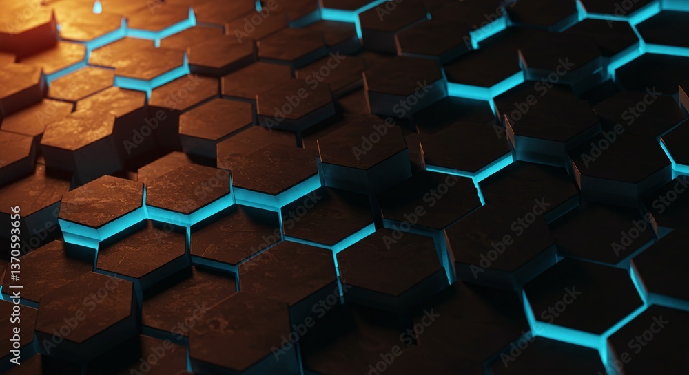 Aufkleber abstract hexagon: an abstract honeycomb pattern comes to life with a combination of colors and textu