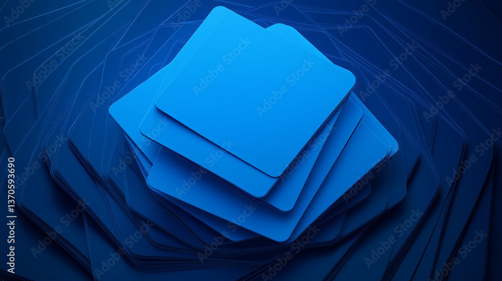 Poster blue abstract geometric shapes creating modern background design