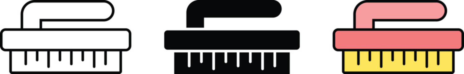 Hand brush, cleaning brush icon. Vector illustration