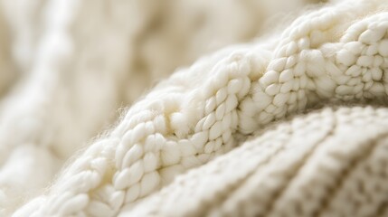 Cream Knit Texture Background Soft Cozy Winter Wool Yarn