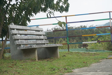 Empty park bench