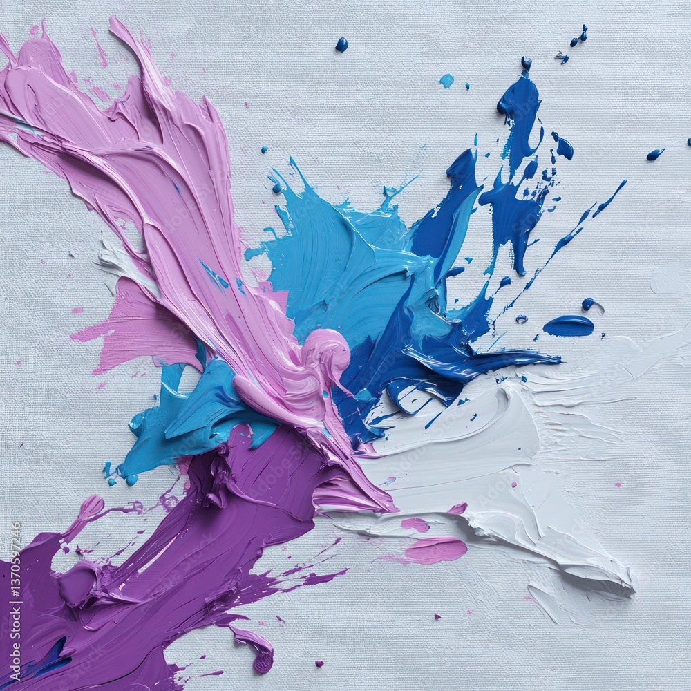 Poster Abstract art featuring multi-colored paint splatters on a textured wooden surface a dynamic composition with vibrant hues a modern expressive design