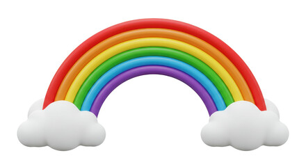 Isolated Rainbow with Clouds