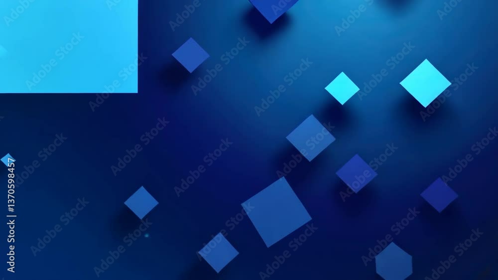 Poster dynamic blue cubes in motion a visual symphony of geometric shapes