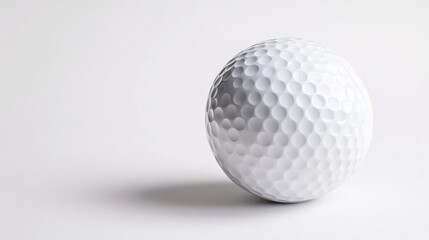 Golf Ball Close-up on White Background Ideal for Sport Concepts