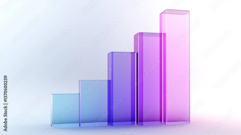 Aufkleber glass bar graph showing growth and success in business analytics