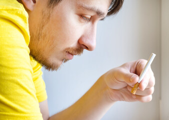 Pensive Man with a Cigarette