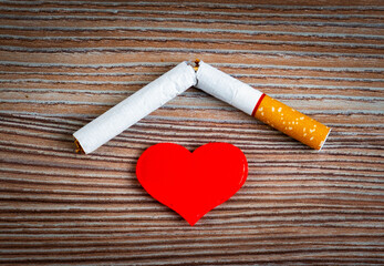 Broken Cigarette and Red Heart