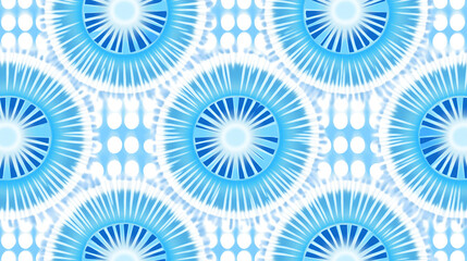 Blue tie dye swirl radiating seamless repeating pattern design