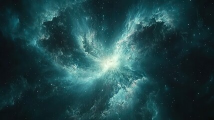 Fototapeta premium A captivating nebula with swirling clouds and a brilliant burst of starlight.