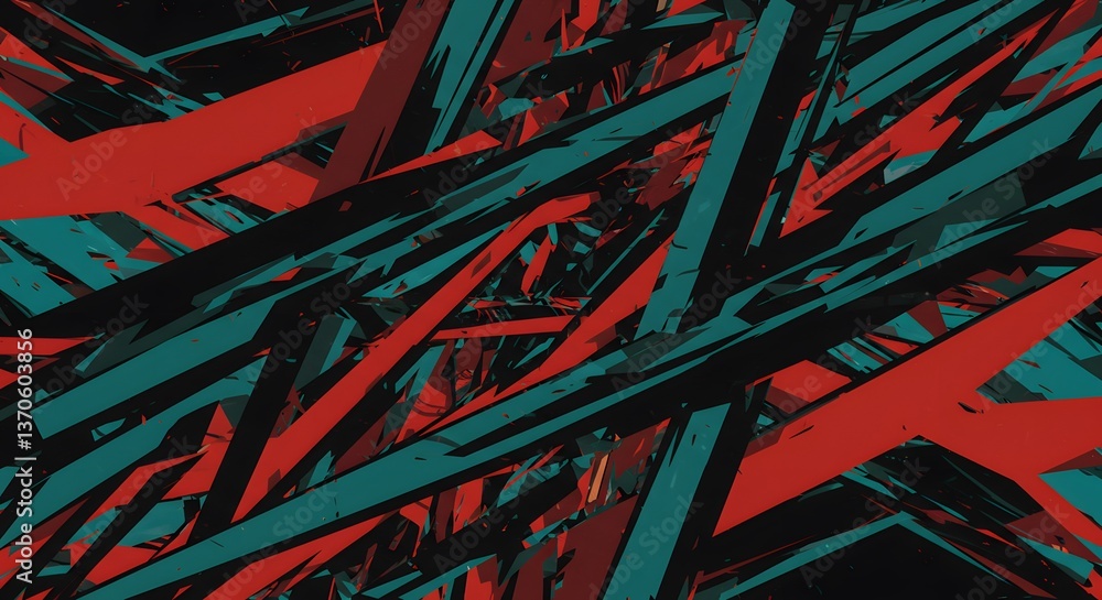 Poster abstract geometric chaos lines creating dynamic modern background design