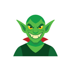 Mischievous Green Goblin Vector Illustration
