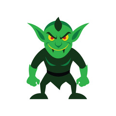 Mischievous Green Goblin Vector Illustration
