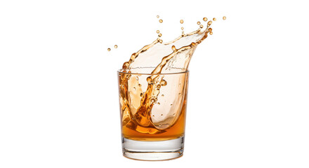 Isolated Whiskey Splash in Glass