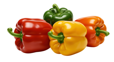 Isolated Mix of Bell Peppers