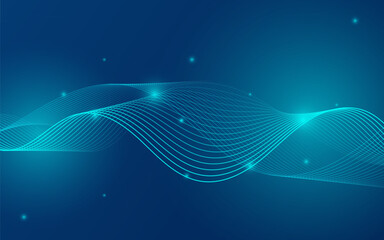 Abstract Wave, Line Particle Technology Background.Bright 
 blue gradations, Light,Modern background,Trendy.abstract background.Vector illustration