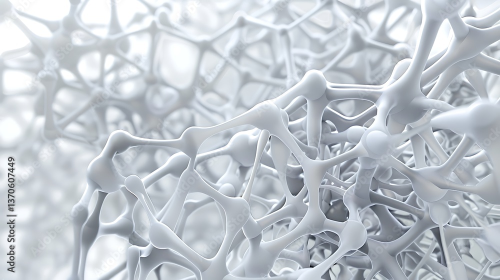 Aufkleber abstract white network structure featuring interconnected nodes and strands. clean, minimalist visua