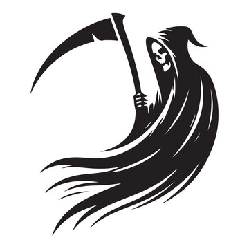 recommend clip art: Grim Reaper Silhouette with Scythe Vector Horror Illustration Artwork