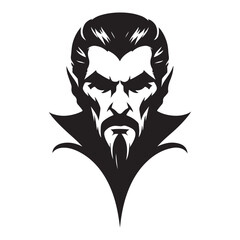 Vampire Count Silhouette Vector Halloween Dracula Horror Graphic Illustration
