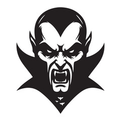 Vampire Silhouette Vector Graphic Illustration Halloween Horror Design Element