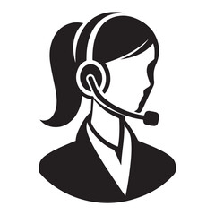 Professional Woman Customer Service Representative Vector Graphics for Business