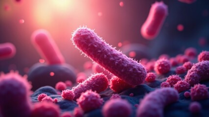 Naklejka premium Bacteria vibrant microscopic environment science life