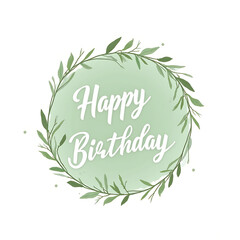 Obraz premium happy birthday green icon wreath