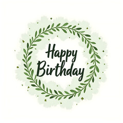 Happy Birthday Wreath Icon for Card Design