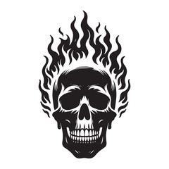 Flaming skull vector artwork symbol of rebellion and dark side
