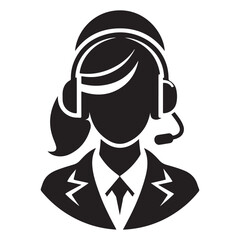 Customer Service Female Silhouette Vector Illustration for Support Teams