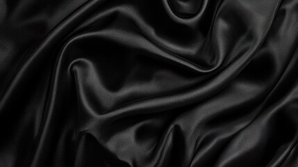Fototapeta premium black fabric texture, dark cloth banner.