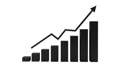 Isolated Growing Bar Chart