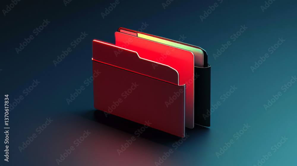 Poster 3d document folder with padlock isolated. render folder and pad lock. concept of business security, 
