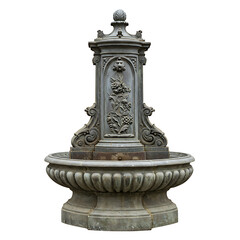 Obraz premium Antique Cast Iron Garden Fountain Ornate Floral Design, Architectural Detail