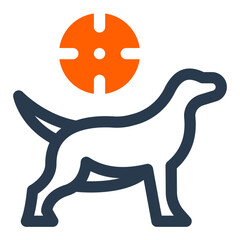 Hunting Dog with Tracking Collar and Target