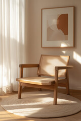 Armchair in sunlit room