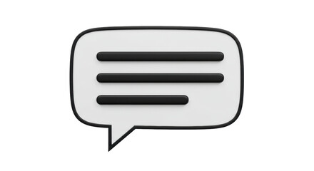 Isolated Speech Bubble with Text Lines