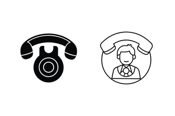 Communication Icons Phone, Customer Service, Support, Contact Us