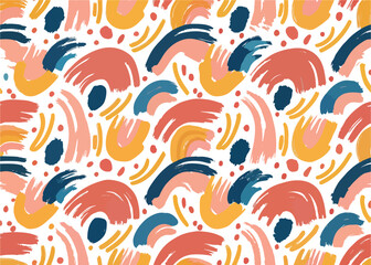 Naklejka premium seamless pattern that mimics hand-painted brushstrokes, splashes, and abstract paint textures in a vibrant or monochrome palette for artsy statement pieces. women's clothing