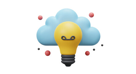 Isolated Lightbulb Cloud Idea