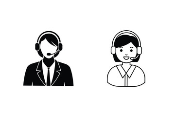 Customer Service Representatives Icons Support, Help, Assistance, Agents