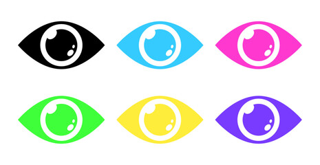 Abstract Colorful Eye Icon Isolated On White Background. Vector Illustration