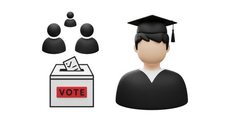 Isolated Election Scene with Graduate