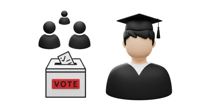 Isolated Election Scene with Graduate