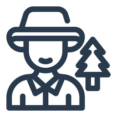 Forest Ranger with Cap and Binoculars Icon